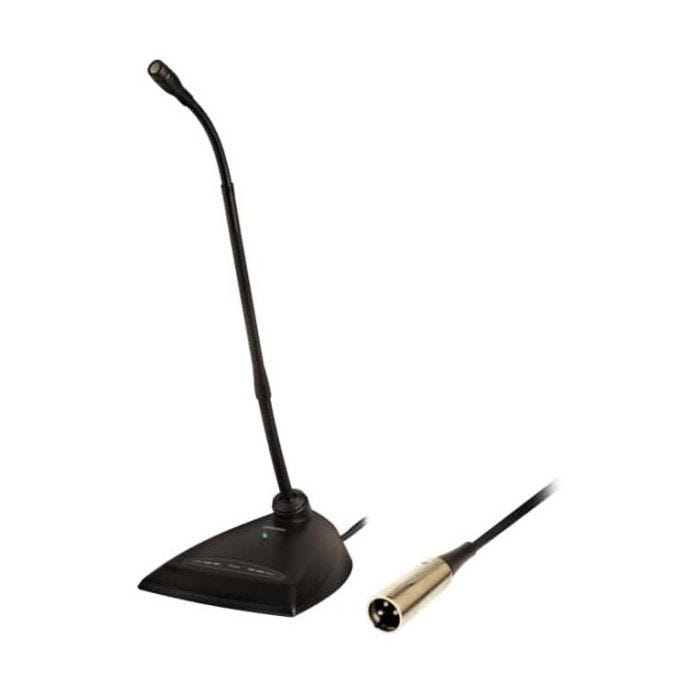 Shure Cardioid Condenser Microphone with attached desktop base programmable switch  3m Cable attached XLR Male