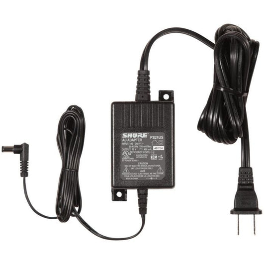 Shure PS24 Alimentation 12 V DC, compatible avec BLX4, BLX4R, BLX88, GLXD6, P3T, PGXD4, PS9, QLXD4, SLX4 et UABIAST.