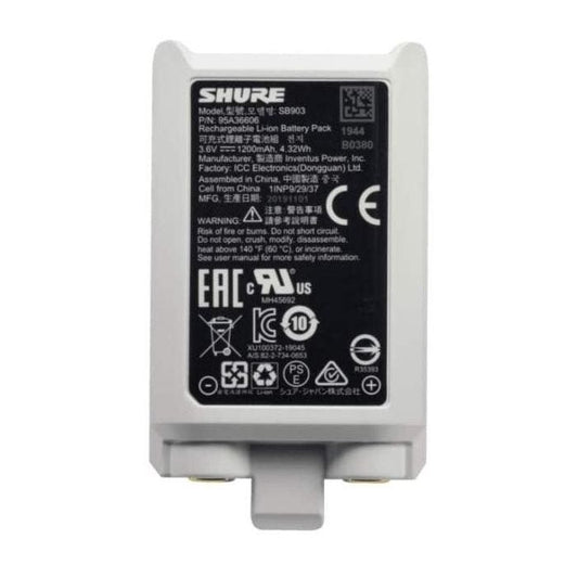 Shure SB903 Batterie rechargeable (Li-Ion) pour émetteurs SLX-D