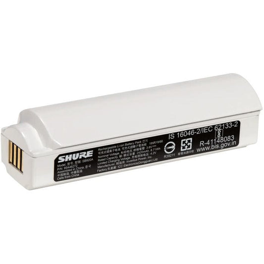 Shure SB920A Batterie rechargeable Lithium-ion de remplacement pour ADX2