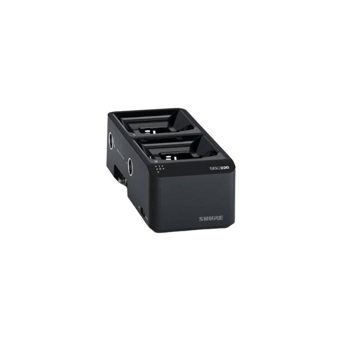 Shure SBC220-E Station de charge en réseau 2 emplacements pour ULXD1 / 2 et QLXD1 / 2, avec alimentation