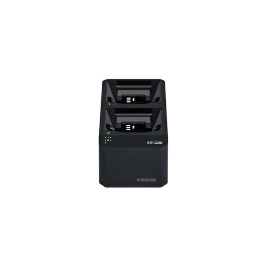 Shure SBC220 Station de charge en réseau 2 emplacements pour ULXD1 / 2 et QLXD1 / 2, sans alimentation