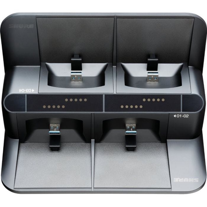 Shure SBC450-E Station de charge réseau 4 emplacements pour ULXD6 / 8, avec alimentation