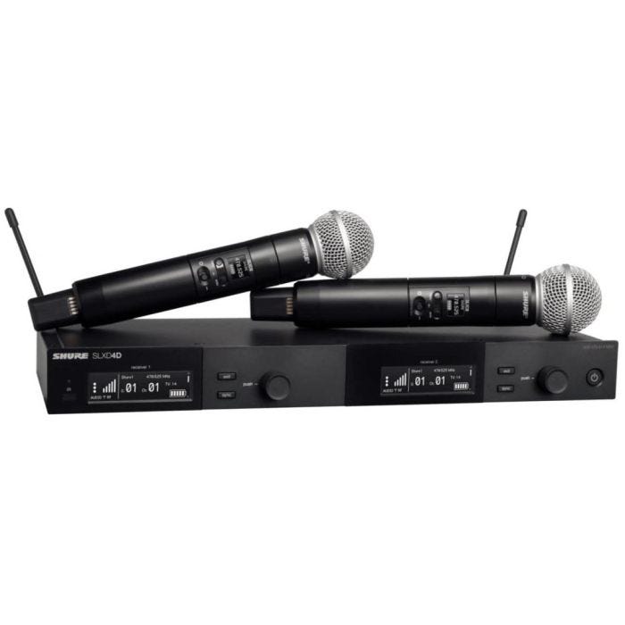 Shure SLXD24DE / SM58-J53 Système comprenant 1 récepteur double SLXD4D et 2 émetteurs à main SLXD2 / SM58 (562-606MHz)