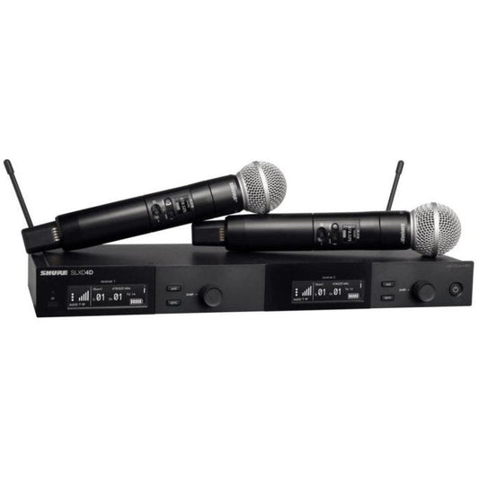 Shure SLXD24DE/SM58-K59 Système comprenant 1 récepteur double SLXD4D et 2 émetteurs à main SLXD2/SM58 (606-650 MHz)