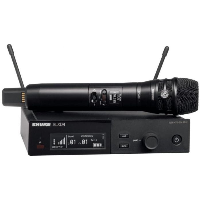 Shure SLXD24E/K8B-L56 Système comprenant 1 récepteur SLXD4 et 1 émetteur à main SLXD2/K8B (650-694 MHz)