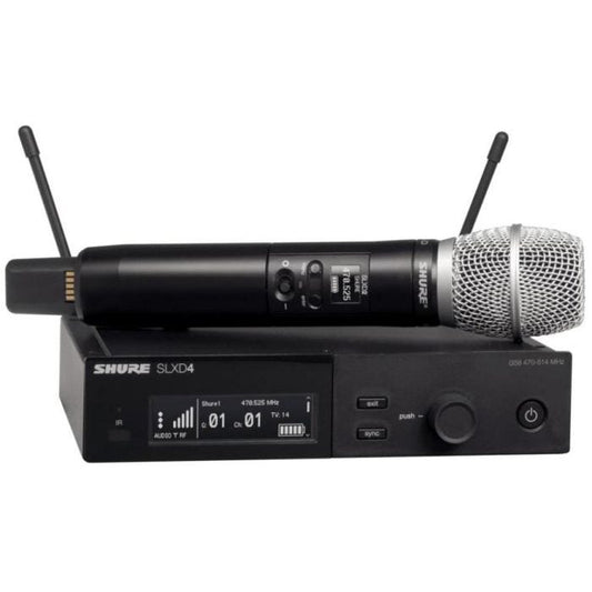 Shure SLXD24E/SM86-L56 Système comprenant 1 récepteur SLXD4 et 1 émetteur à main SLXD2/SM86 (650-694 MHz)
