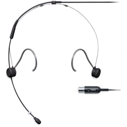 Shure TwinPlex TH53B/O-MTQG TH53 Microphone serre-tête miniature omnidirectionnel TwinPlex, ultra-léger, ajustable, câble de 1,6mm, connecteur MTQG/TA4F, coloris noir