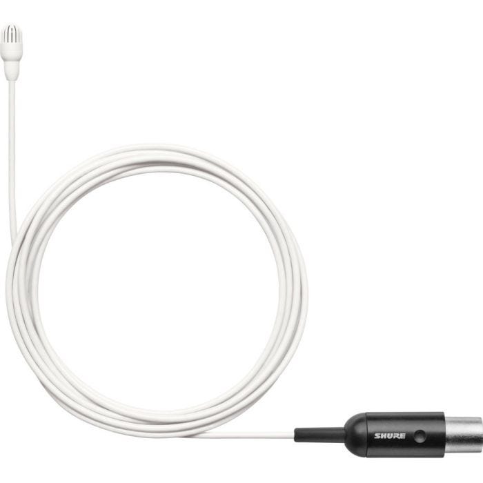 Shure TL46W / O-MTQG Microphone cravate TwinPlex omnidirectionnel, câble de 1,6mm, haute sensibilité, connecteur MTQG / TA4F, coloris blanc