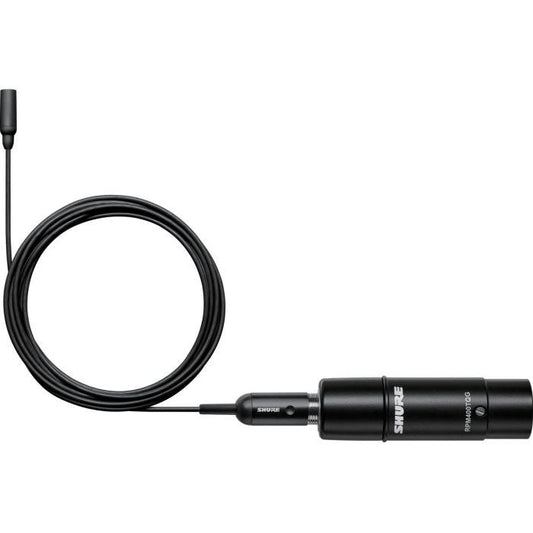 Shure TL48B / O-XLR-A Microphone cravate TwinPlex omnidirectionnel, câble de 1,6mm, sensibilité faible, réponse adaptée, connecteur TA4F avec préampli XLR, avec accessoires, coloris noir
