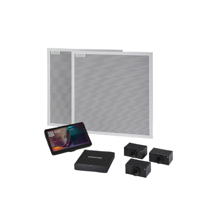 Shure Large multi-camera room kit, includes IntelliMix Foundation System (1x), MXA902 (2x), Huddly Crew System (1x)