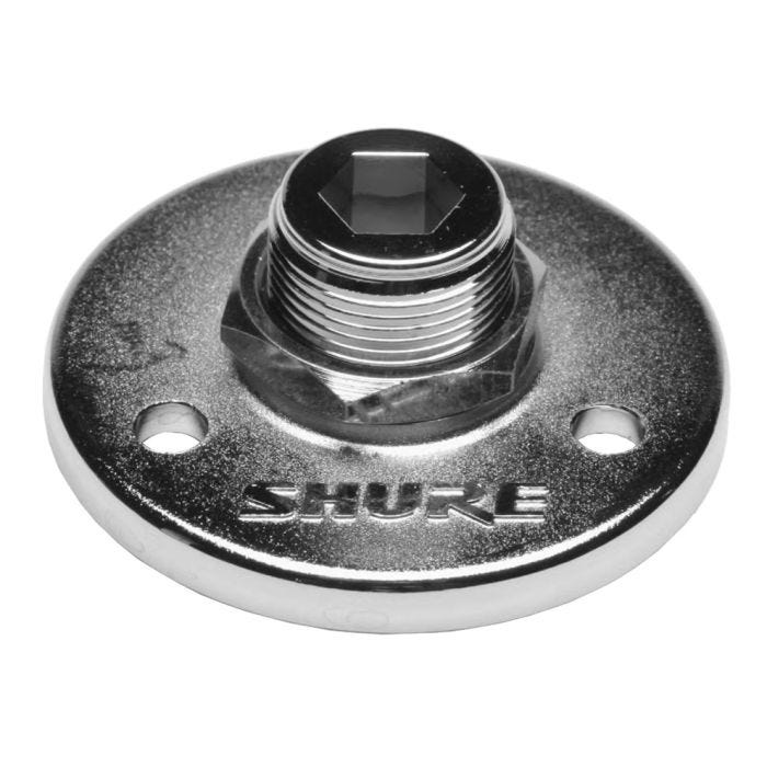 Shure A12 Base de microphone ronde en métal, 5/8-27 couleur argent mat