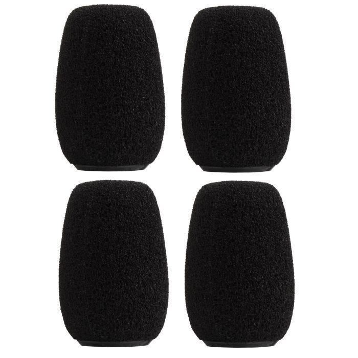 Shure ACVG4WS-B Pack de 4 bonnettes en mousse pour micro CVG Centraverse, noir
