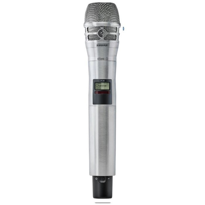 Shure AD2/K8N=-K55 Émetteur numérique à main, capsule KSM8 nickel, série Axient Digital K55 (606-694 MHz)