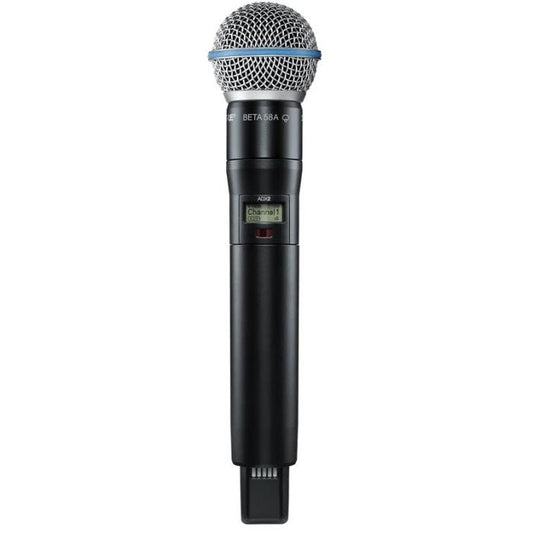 Shure ADX2/B58=-K55 Émetteur numérique à main, capsule BETA58A, série Axient Digital K55 (606-694 MHz), avec ShowLink®