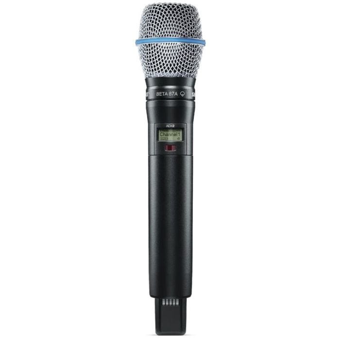 Shure ADX2 / B87A=-G56 Émetteur numérique à main, capsule BETA87A, série Axient Digital G56 (470-636 MHz), avec ShowLink®
