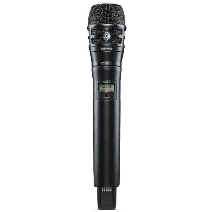 Shure ADX2FD / K8B=-G56 Émetteur numérique à main, capsule KSM8 noir, série Axient Digital G56 (470-636 MHz), avec ShowLink® et Frequency Diversity
