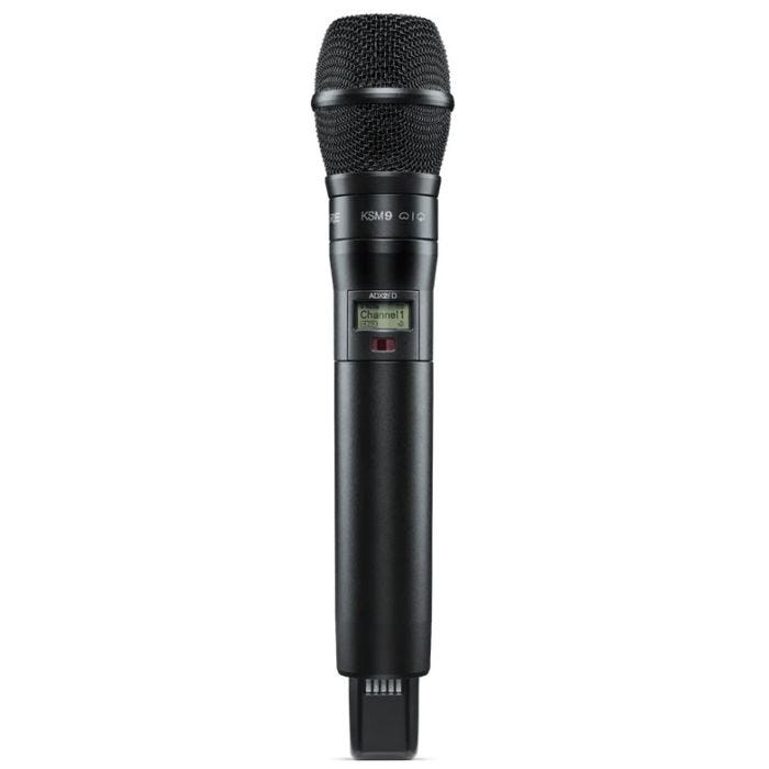 Shure ADX2FD / K9B=-G56 Émetteur numérique à main, capsule KSM9 noir, série Axient Digital G56 (470-636 MHz), avec ShowLink® et Frequency Diversity