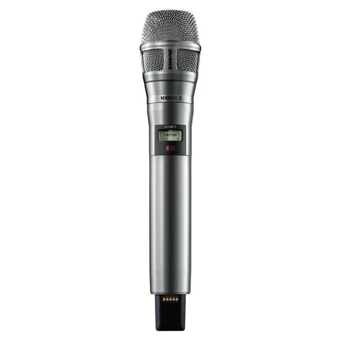 Shure ADX2FD / N8CN=-G56 Émetteur numérique à main, capsule N8CN nickel, série Axient Digital G56 (470-636 MHz), avec ShowLink® et Frequency Diversity