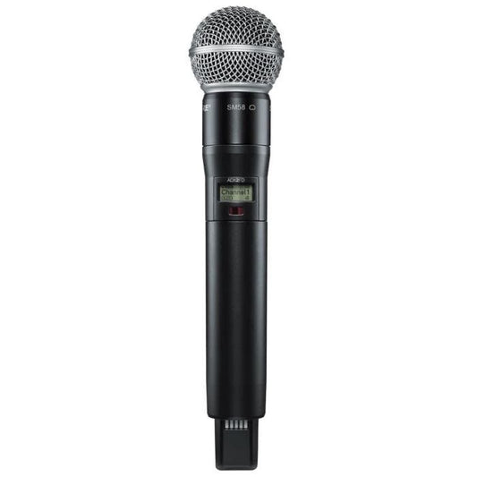 Shure ADX2FD / SM58=-G56 Émetteur numérique à main, capsule SM58, série Axient Digital G56 (470-636 MHz), avec ShowLink® et Frequency Diversity