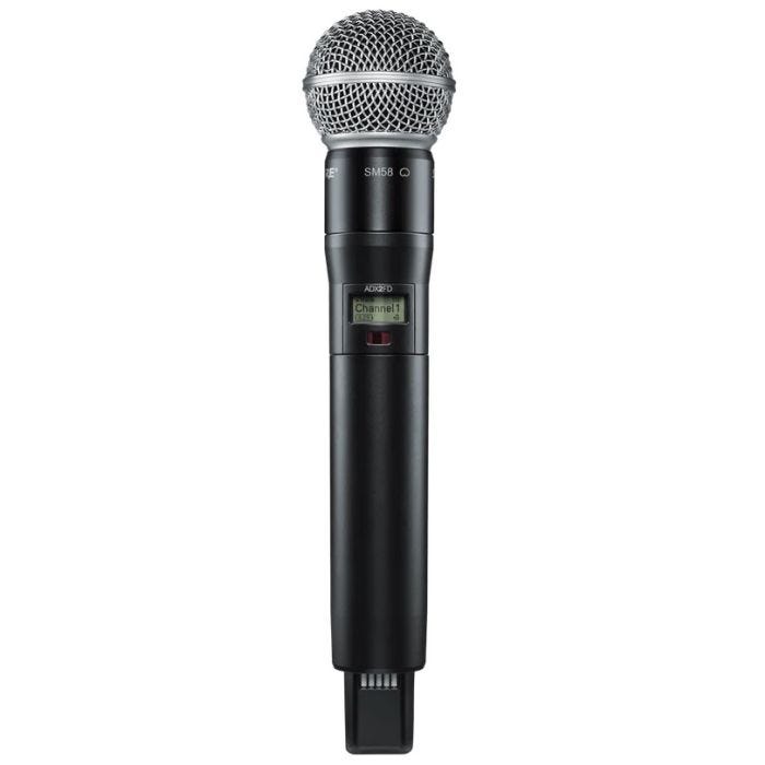 Shure ADX2FD / SM58=-K55 Émetteur numérique à main, capsule SM58, série Axient Digital K55 (606-694 MHz), avec ShowLink® et Frequency Diversity