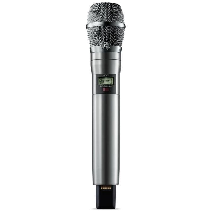 Shure ADX2/K11N=-G56 Émetteur numérique à main, capsule KSM11 nickel, série Axient Digital G56 (470-636 MHz), avec ShowLink®