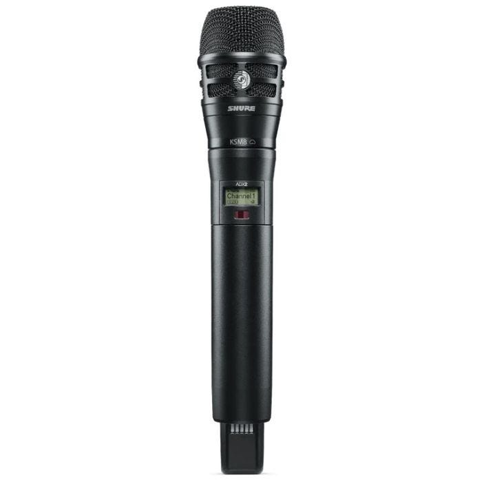 Shure ADX2 / K8B=-G56 Émetteur numérique à main, capsule KSM8 noir, série Axient Digital G56 (470-636 MHz), avec ShowLink®