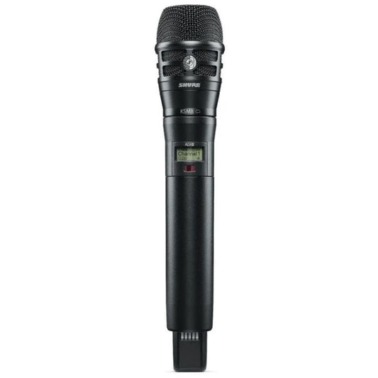 Shure ADX2 / K8B=-G56 Émetteur numérique à main, capsule KSM8 noir, série Axient Digital G56 (470-636 MHz), avec ShowLink®