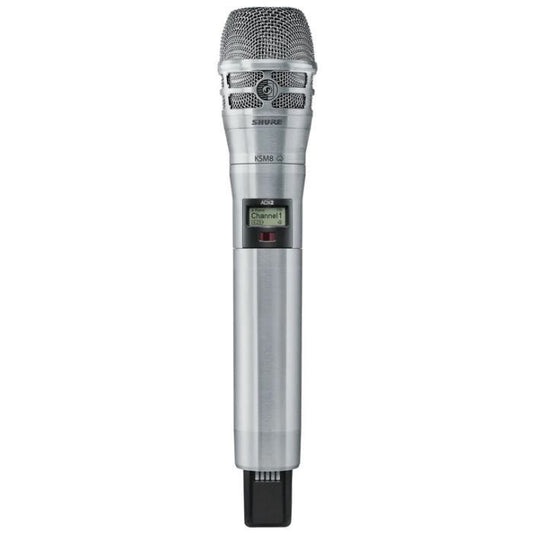 Shure ADX2 / K8N=-G56 Émetteur numérique à main, capsule KSM8 nickel, série Axient Digital G56 (470-636 MHz), avec ShowLink®