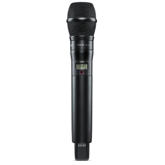 Shure ADX2 / K9B=-G56 Émetteur numérique à main, capsule KSM9 noir, série Axient Digital G56 (470-636 MHz), avec ShowLink®