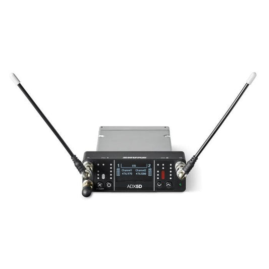 Shure ADX5D=-A Récepteur de caméra numérique double, série Axient Digital Rx A (470-636 MHz), sans panneau de connexion