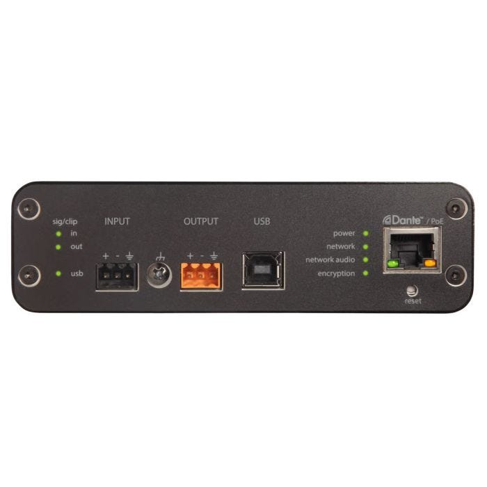 Shure Interf. +matrice Danteport USBEuroPoE