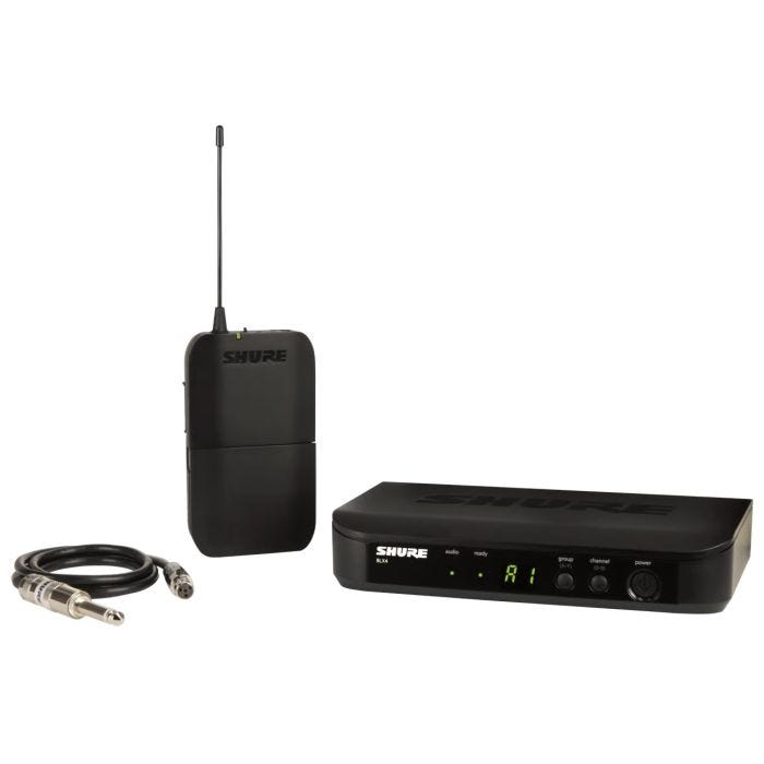 Shure BLX14E-K3E Système comprenant 1 récepteur BLX4 et 1 émetteur de poche BLX1 avec adaptateur Jack guitare (606-630 MHz)