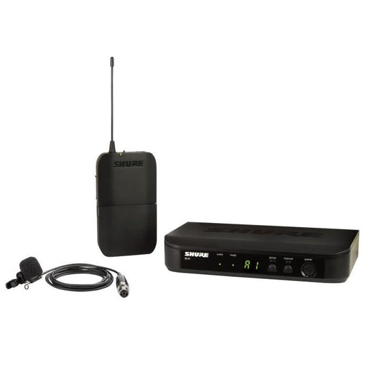 Shure BLX14E / W85M-M17 Système comprenant 1 récepteur BLX4 et 1 émetteur de poche BLX1 avec micro cravate WL185 (662-686 MHz)