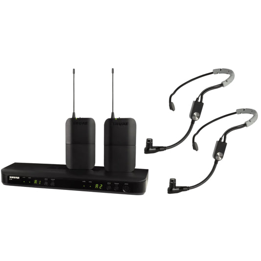 Shure BLX188E / SM35-H8E Système comprenant 1 récepteur double BLX88, 2 émetteurs BLX1 avec 2 micros serre-tête SM35 (518-542 MHz)