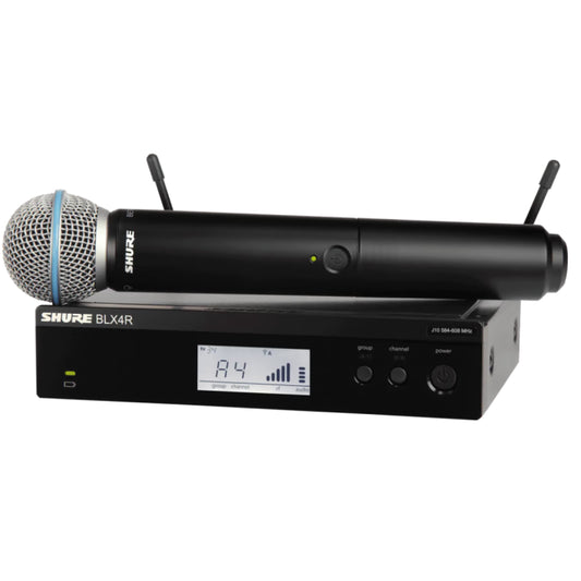 Shure BLX24RE/B58-H8E Système comprenant 1 récepteur rackable BLX4R et 1 émetteur à main BLX2/B58A (518-542 MHz)