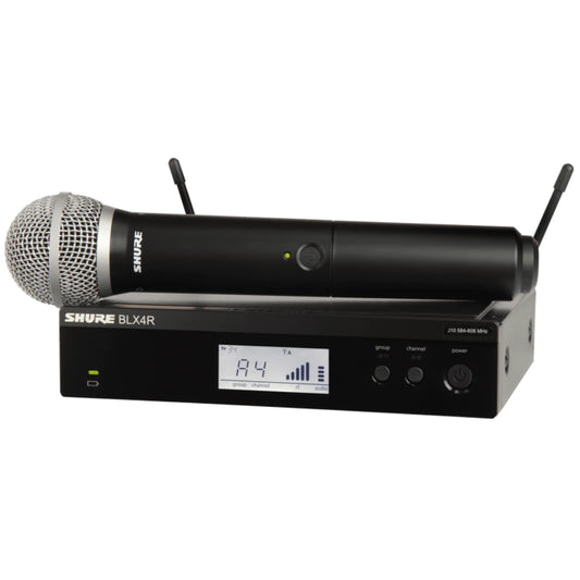 Shure BLX24RE/PG58-K3E Système comprenant 1 récepteur rackable BLX4R et 1 émetteur à main BLX2/PG58 (606-630 MHz)