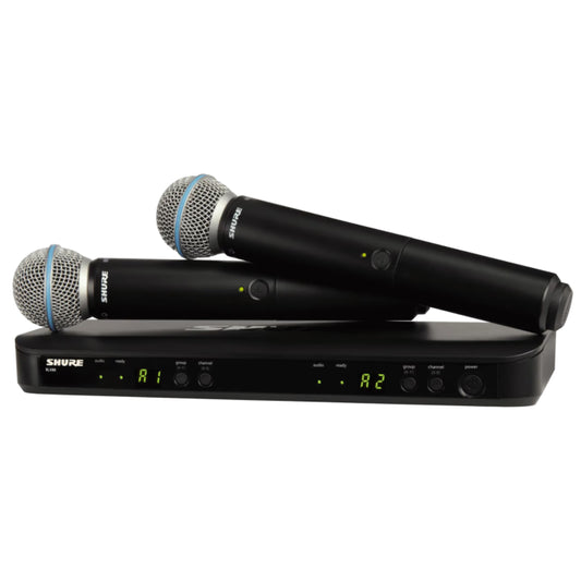 Shure BLX288E / B58-K14 Système comprenant 1 récepteur double BLX88 et 2 émetteurs à main BLX2 / B58, 518-542MHz (614-638 MHz)