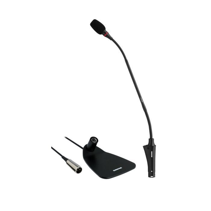 Shure Centraverse CVG12DRS-B / C Micro col de cygne 12’’ (30,5cm) cardioïde, embase avec câble XLR 3 broches de 3.6m, switch et anneau bicolore, DualFlex, noir