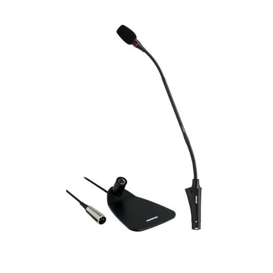Shure Centraverse CVG12DRS-B / C Micro col de cygne 12’’ (30,5cm) cardioïde, embase avec câble XLR 3 broches de 3.6m, switch et anneau bicolore, DualFlex, noir