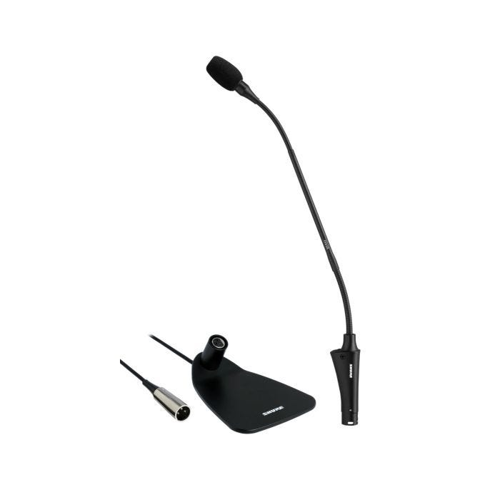 Shure Centraverse CVG12DS-B / C Micro col de cygne 12’’ (30,5cm) cardioïde, embase avec câble XLR 3 broches de 3.6m, switch et témoin bicolore, DualFlex, noir