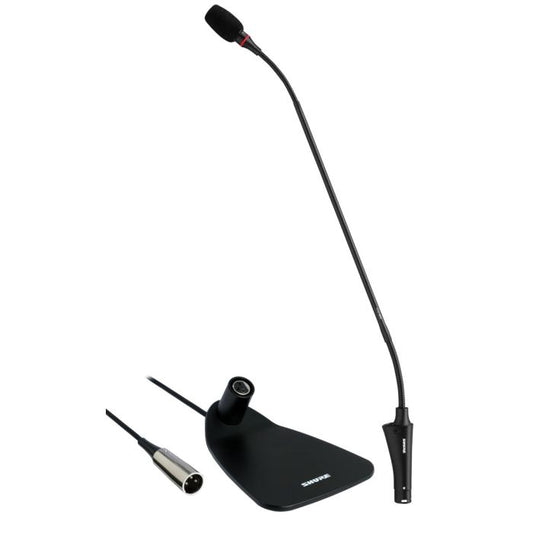 Shure Centraverse CVG18DRS-B / C Micro col de cygne 18’’ (45,7cm) cardioïde, embase avec câble XLR 3 broches de 3.6m, switch et anneau bicolore, DualFlex, noir