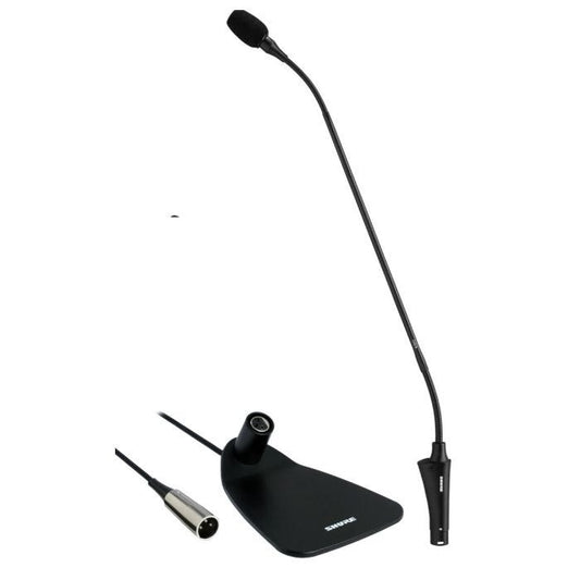 Shure Centraverse CVG18DS-B / C Micro col de cygne 18’’ (45,7cm) cardioïde, embase avec câble XLR 3 broches de 3.6m, switch et témoin bicolore, DualFlex, noir