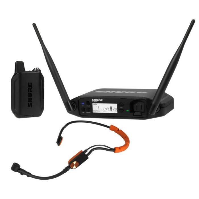 Shure GLXD14+E / SM31-Z4 Système comprenant 1 récepteur GLXD4+, 1 émetteur GLXD1+ avec micro serre-tête SM31FH (2,4GHz et 5,8 GHz)