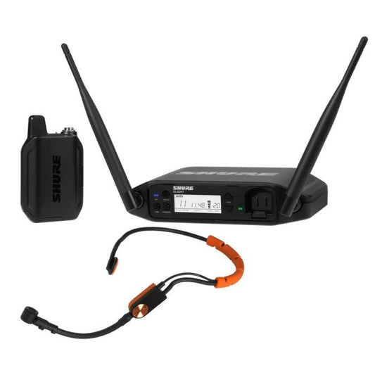 Shure GLXD14+E / SM31-Z4 Système comprenant 1 récepteur GLXD4+, 1 émetteur GLXD1+ avec micro serre-tête SM31FH (2,4GHz et 5,8 GHz)