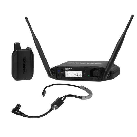 Shure GLXD14+E / SM35-Z4 Système comprenant 1 récepteur GLXD4+, 1 émetteur GLXD1+ avec micro serre tête SM35 (2,4GHz et 5,8 GHz)