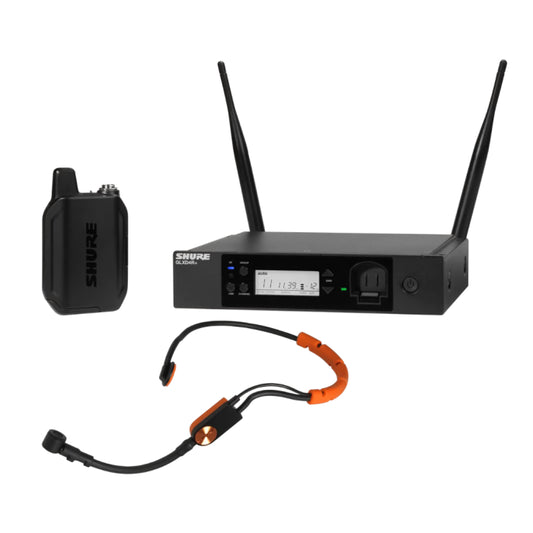 Shure GLXD14R+E / SM31-Z4 Système comprenant 1 récepteur rackable GLXD4R+, 1 émetteur GLXD1+ avec micro serre-tête SM31FH (2,4GHz et 5,8 GHz)
