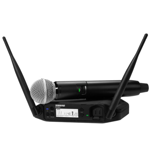 Shure GLXD24+E / SM58-Z4 Système comprenant 1 récepteur GLXD4+ et 1 à émetteur main GLXD2+ / SM58 (2,4GHz et 5,8 GHz)