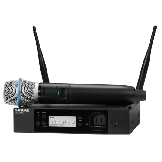 Shure GLXD24R+E / B87A-Z4 Système comprenant 1 récepteur rackable GLXD4R+ et 1 à émetteur main GLXD2+ / B87A (2,4GHz et 5,8 GHz)