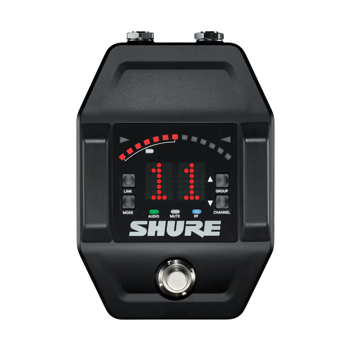 Shure GLXD6+ Récepteur numérique pédalier de guitare double bande, série GLX-D+ (2,4GHz et 5,8 GHz)